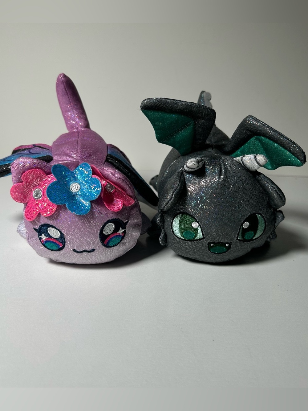 Aphmau MeeMeows Sparkle Fairy Dragon Cat Plush Lot 2 Glitter 6in Kawaii